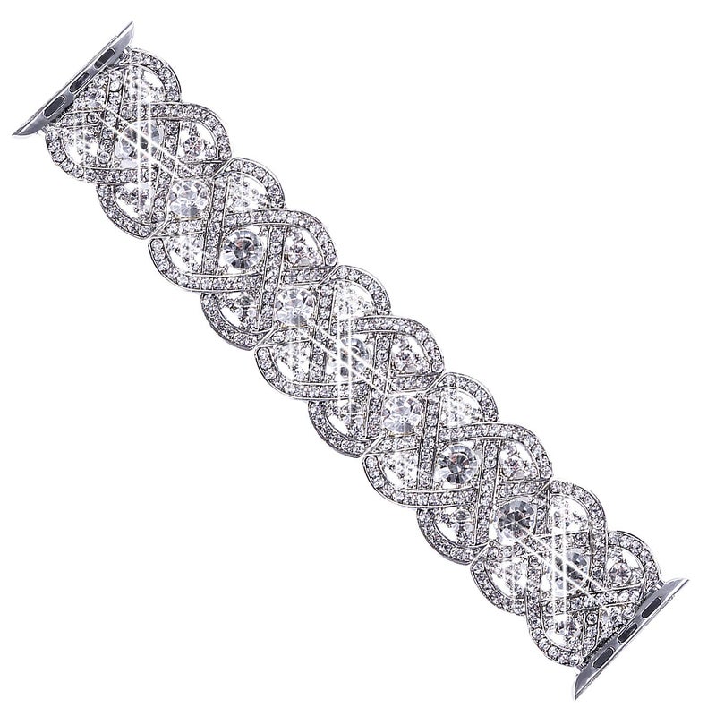 VIQIV Bling Bands for Apple Watch 40mm 44mm Iwatch Series 4 3 2 1, Diamond Rhinestone Stainless Steel Metal Bracelet Wristband Strap for Women - Image 2